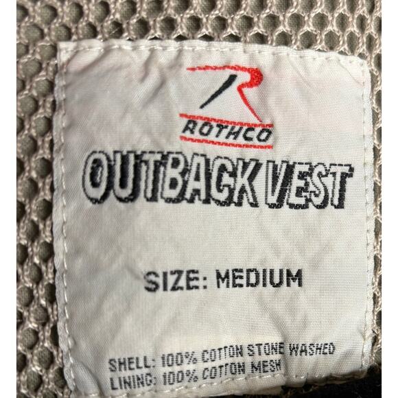 Rothco Outback Safari Vest Sz M Tan Travel Photo Pockets Canvas Fishing Hunting - Picture 3 of 5
